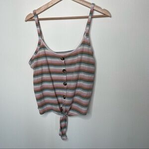 American Eagle Ribbed Tie Front Tank size large